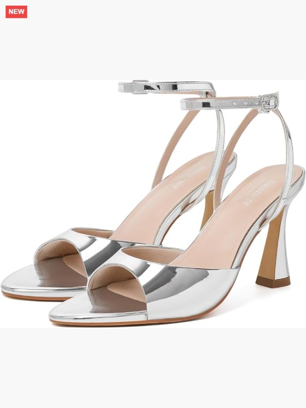 Pointed Toe Strappy Heeled Sandals with Adjustable Ankle Strap